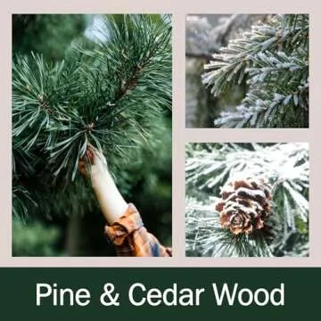 Christmas Decorations Indoor - Christmas Tree Cedar Forest Candles - Farmhouse Rustic Xmas Decor for Party Room Table Home - Xmas Gifts for Women Girls Holiday Birthday