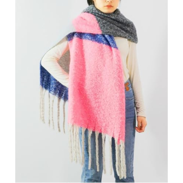 Wander Agio Winter Warm Scarf Women Stylish Oversized Plaid
