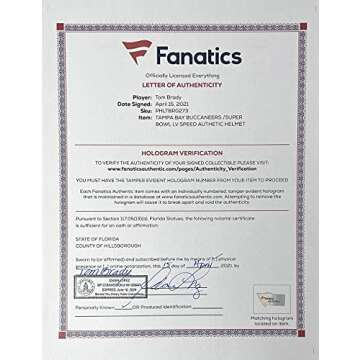 Tom Brady Signed Tampa Bay Full Size SB LV Speed Authentic Helmet Fanatics LOA