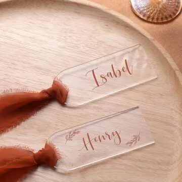UNIQOOO Clear Acrylic Place Cards for Weddings & Events