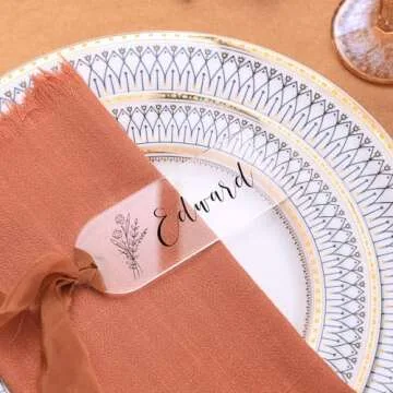 UNIQOOO Clear Acrylic Place Cards for Weddings & Events