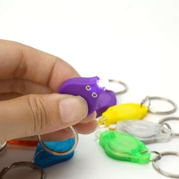 9PCS Mini LED Keychain Flashlight Set - Ultra Bright & Colorful