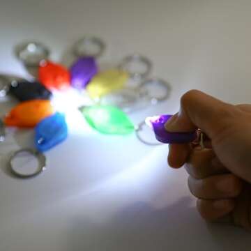 9PCS Mini LED Keychain Flashlight Set - Ultra Bright & Colorful