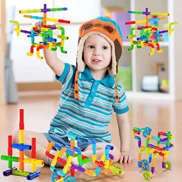 Burgkidz STEM Pipe Tube Construction Blocks for Kids
