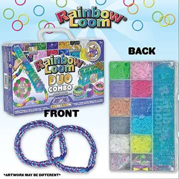 Rainbow Loom® Duo Combo with Jewel Rubber Bands Collection, Features 2 connectable to Make Longer a...