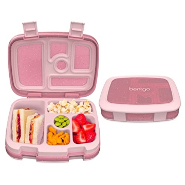 Bentgo Kids 5-Compartment Lunch Box - Glitter Design for School, Ideal for Ages 3-7, Leak-Proof, Dro...