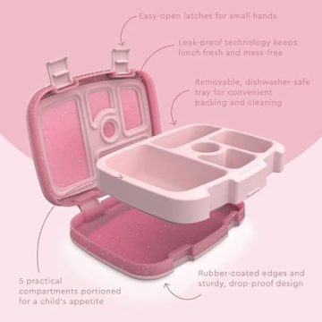 Bentgo Kids Lunch Box - Glitter Design for Ages 3-7