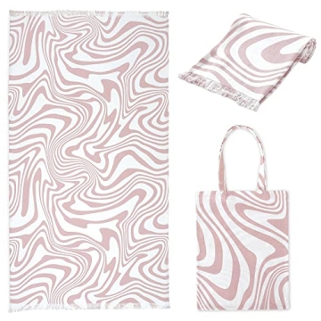 Folkulture Turkish Beach Towel with Travel Bag 40x72 Beach Blanket