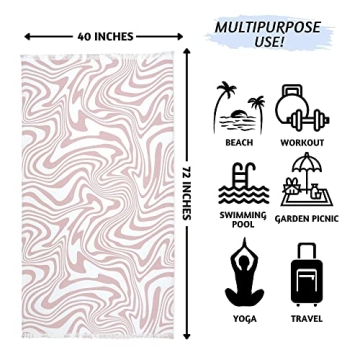 Folkulture Turkish Beach Towel with Travel Bag 40x72 Beach Blanket