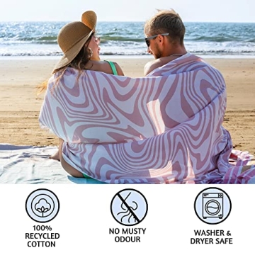 Folkulture Turkish Beach Towel with Travel Bag 40x72 Beach Blanket