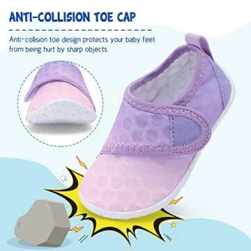 LeIsfIt Kids Water Shoes Toddler Girls Boys Swim Shoes Outdoor Quick-Dry Breathable Aqua Socks Non-Slip Barefoot Beach Shoes Gradient Purple 12 Little Kid