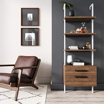 Nathan James Theo Industrial Bookshelf with Wood Drawers