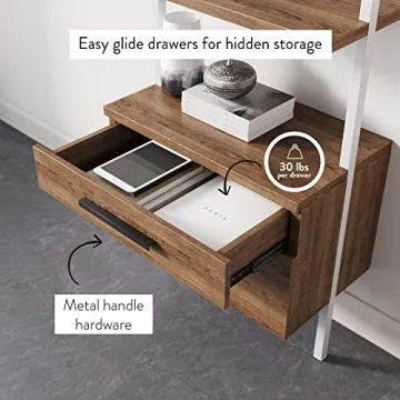 Nathan James Theo Industrial Bookshelf with Wood Drawers