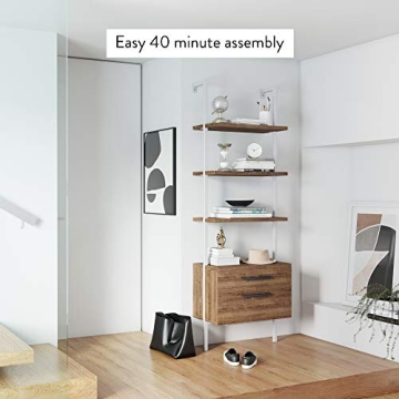 Nathan James Theo Industrial Bookshelf with Wood Drawers