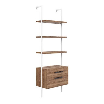 Nathan James Theo Industrial Bookshelf with Wood Drawers