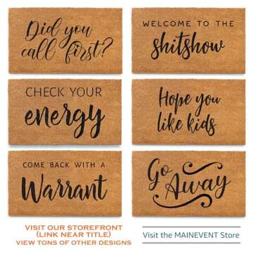 Hey Y'all Large Door Mat 50x15 Inch, Large Front Door Mat Outdoor Entrance, Long Door Mat, Long Front Door Mat, DoorMat Large Oversized Door Mat Outdoor, Large Fall Door Mat Large Outdoor Welcome Mat