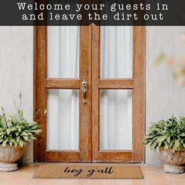 Hey Y'all Large Door Mat 50x15 Inch, Large Front Door Mat Outdoor Entrance, Long Door Mat, Long Front Door Mat, DoorMat Large Oversized Door Mat Outdoor, Large Fall Door Mat Large Outdoor Welcome Mat