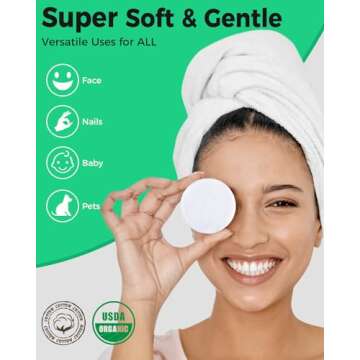 ProCIV Reusable Makeup Remover Pads, 18 Packs Washable Organic Bamboo Reusable Cotton Rounds for All Skin Types & Toner with Laundry Bag, Eco Friendly Zero Waste Reusable Cotton Pads for Woman (White)