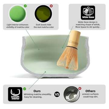 TEANAGOO Matcha Whisk Set, 7 Pcs Matcha Set, Matcha Kit for Ceremony, Matcha Tea Set for Making Brea...