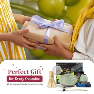 TEANAGOO Matcha Whisk Set, 7 Pcs Matcha Set, Matcha Kit for Ceremony, Matcha Tea Set for Making Breakfast/Matcha Latte, Matcha Whisk Set and Ceramic Bowl with All Accessories, Gift for Matcha Lover