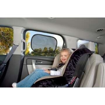 Britax EZ-Cling Car Window Sun Shades, 2 Pack | UPF 30+ Protection, Glare and Heat + Easy Install and Removal