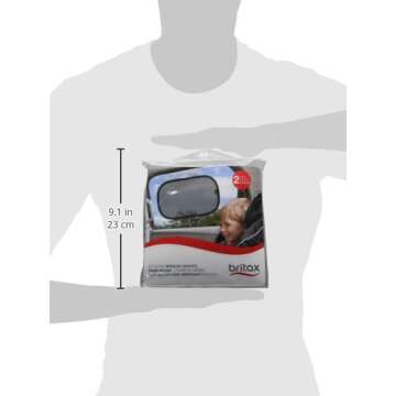 Britax EZ-Cling Car Window Sun Shades, 2 Pack | UPF 30+ Protection, Glare and Heat + Easy Install and Removal