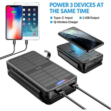 QiSa Solar Charger 38800mAh with Wireless Charging