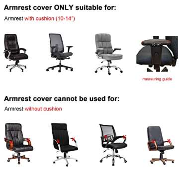 WOMACO Office Chair Covers, Stretch Computer Chair Cover with Armrest Covers, Universal Boss Chair Covers Modern Simplism Style High Back Chair Slipcover (Black, Large)