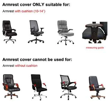 WOMACO Office Chair Covers, Stretch Computer Chair Cover with Armrest Covers, Universal Boss Chair Covers Modern Simplism Style High Back Chair Slipcover (Black, Large)