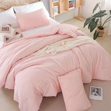 weigelia Queen Size Comforter Set Pink Comforter Modern Bedding Comforter Set for All Season Soft Lightweight Microfiber Girls Women Comforter Set (1 Blush Comforter, 2 Pillowcases)