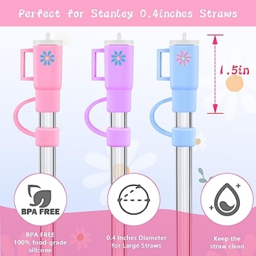 Mojoker 6PCS Silicone Straw Covers for Stanley Cups
