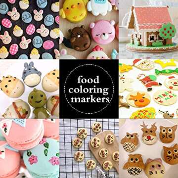 10 Pcs Color Edible Pigment Pen, Food Coloring Pens, Edible Markers for Cookie Decorating, Fondant Cake Decorating Tools Cake DIY Draw Tool