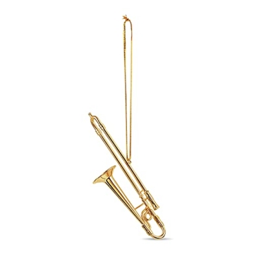 Broadway Gifts Gold Trombone Christmas Tree Ornament Decoration 4 Inches
