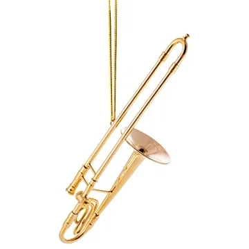 Broadway Gifts Gold Trombone Christmas Ornament 4 Inches