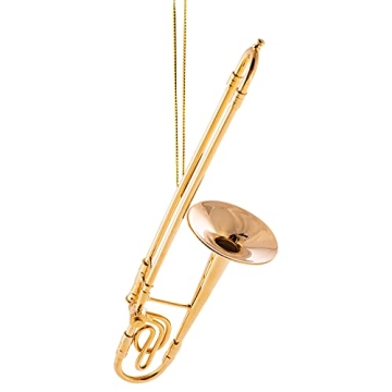 Broadway Gifts Gold Trombone Christmas Ornament 4 Inches