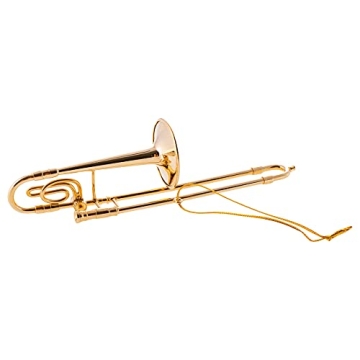 Broadway Gifts Gold Trombone Christmas Ornament 4 Inches