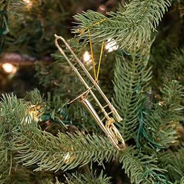 Broadway Gifts Gold Trombone Christmas Ornament 4 Inches