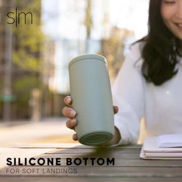 Simple Modern Travel Coffee Mug Tumbler with 360° Lid | Ceramic-Lined Insulated Stainless Steel Cold Brew Iced Coffee Cup Thermos | Gifts for Women Men Her Him | Voyager Signature | 16oz | Slumberland