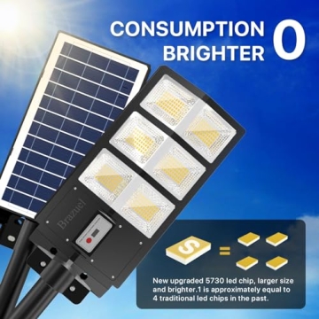 Brazuel 1000W Solar Street Lights for Outdoor Security