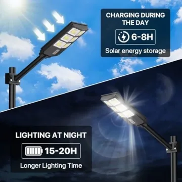 Brazuel 1000W Solar Street Lights for Outdoor Security