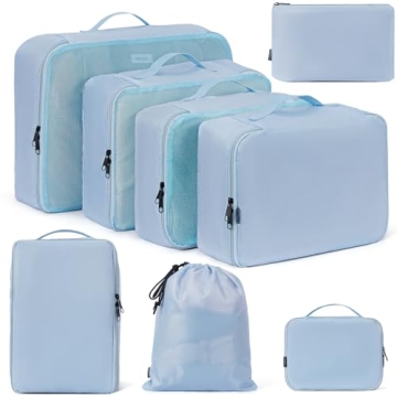 Packing Cubes, 8 Set Luggage Packing Organizers Travel Cubes Suitcase Organizer Bags Set for Travel ...