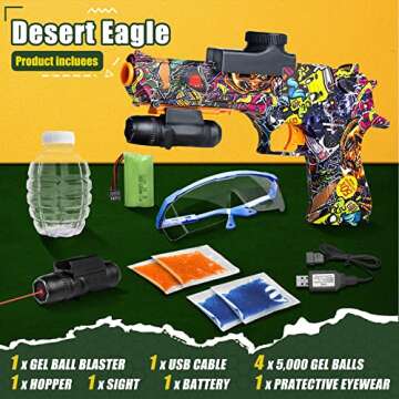 Anstoy Automatic Gel Ball Blaster, Light Waterproof Splatter Ball Blaster Gelfire Toy with Gel Rounds, Sight & Eyewear for Orby Outdoor Shooting Game Party Gift Ages 14 & Up - Love