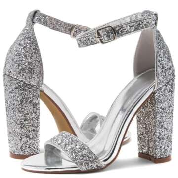 Herstyle Rosemmina Stylish Chunky Block Heels for Events