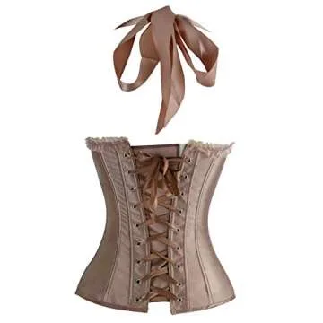 Charmian Satin Halter Corset Top for Vintage Occasions