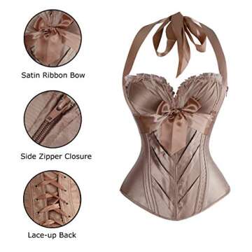 Charmian Satin Halter Corset Top for Vintage Occasions
