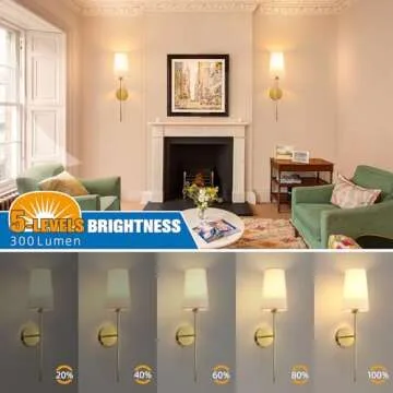 NIORSUN Gold Battery Operated Wall Sconce Set of 2,Rechargeable Wall Lights with 5200mAh Dimmable Detachable Bulbs and Remote,9 Colors Wireless Sconces for Bedroom Living Room Hallway