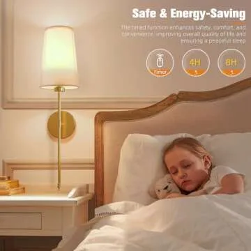 NIORSUN Gold Battery Operated Wall Sconce Set of 2,Rechargeable Wall Lights with 5200mAh Dimmable Detachable Bulbs and Remote,9 Colors Wireless Sconces for Bedroom Living Room Hallway