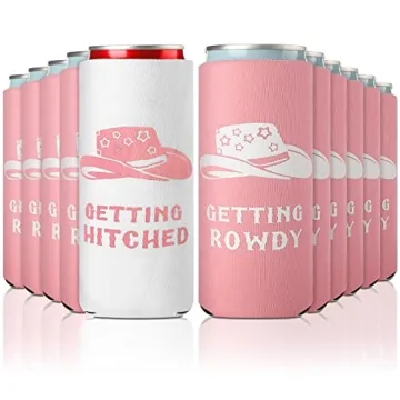 Bachelorette Can Coolers Set of 11 - Getting Rowdy and Hitched Designs for Party Fun