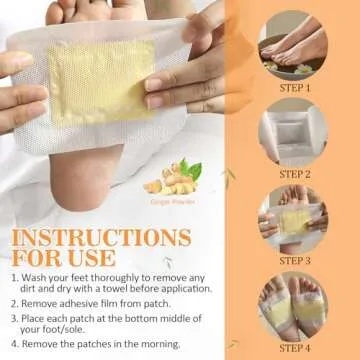 TEWEAE Ginger Foot Pads, Upgrade 2-in-1 Foot Pads, Easy to Use, Premium Natural Ingredients Ginger Powder, Bamboo Vinegar Wormwood Foot Pads with ''Stay in Place'' Adhesive (40 Pads)