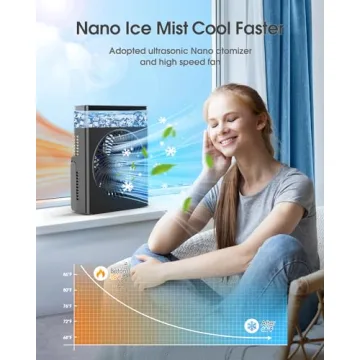 Portable Misting Fan - Rechargeable, USB Powered & Quiet